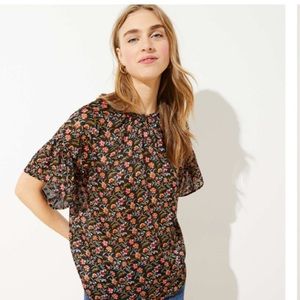 New LOFT floral tie back blouse